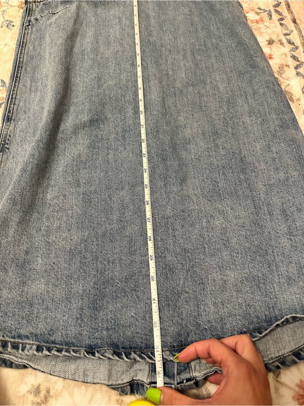 Lucky Brand Mini Jumper Dress Button Back XS Y2K Light Wash - Picture 4 of 5